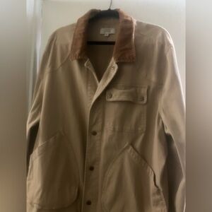Men’s Frye & Co Twill Barn/ Field Jacket with Brown Corduroy Collar Size XXL